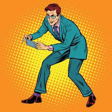 adam Smartphone'da fotoğrafı