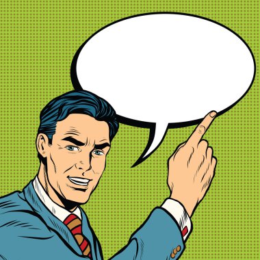 iş adamı işaret parmağı reklam