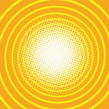 Sarı arka plan halka koridor pop sanat retro