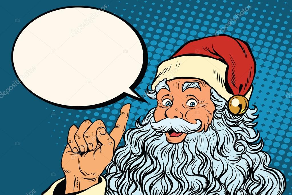 Santa Claus resembles, pop art retro illustration