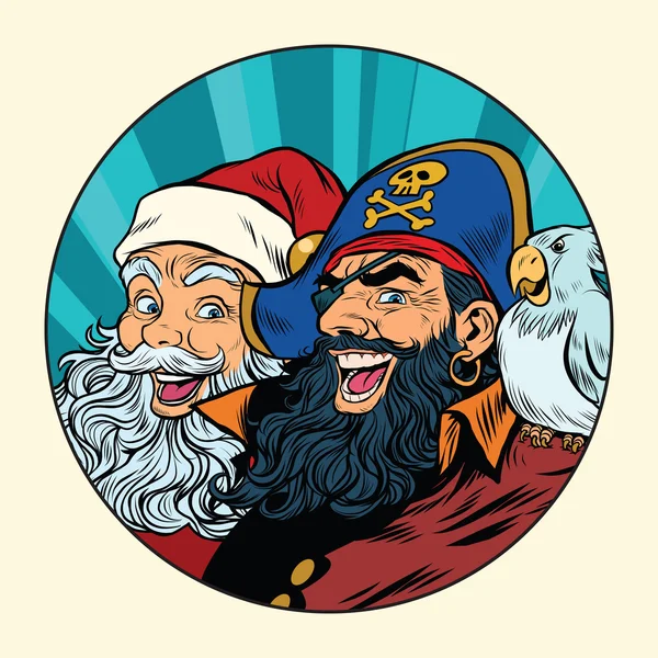 Santa och Piraten — Stock vektor