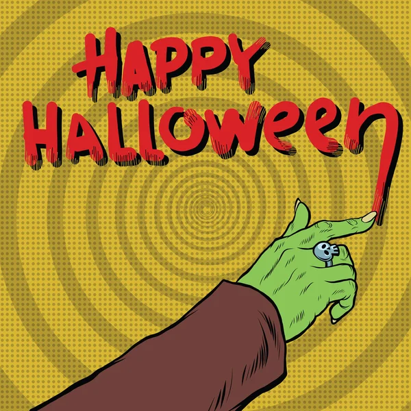 Mutlu Halloween canavar kan çizer — Stok Vektör