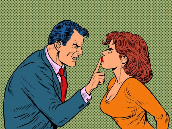 Un homme et une femme émotionnellement, argumenter, conflit — Image vectorielle