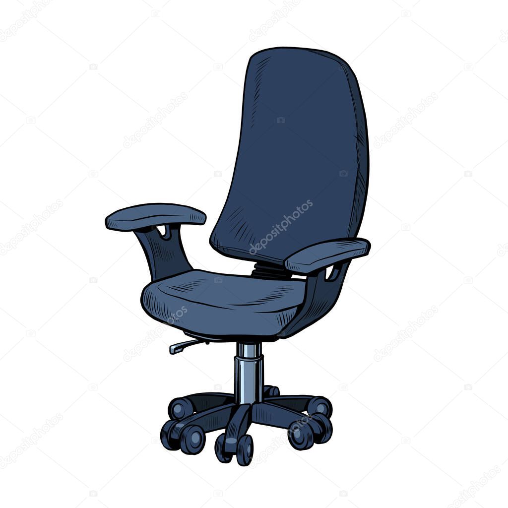 Simple office work chair, isolate on a white background