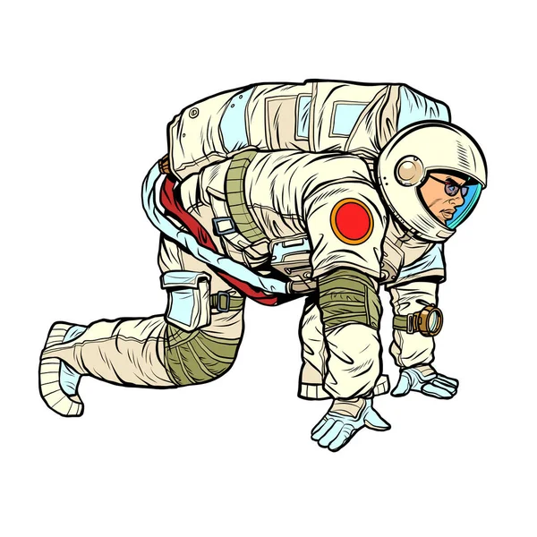 Космонавт при запуске — стоковый вектор