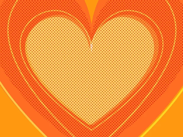 Jantung Valentine oranye. Simbol cinta - Stok Vektor