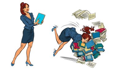set Two women. Successful and unsuccessful clipart
