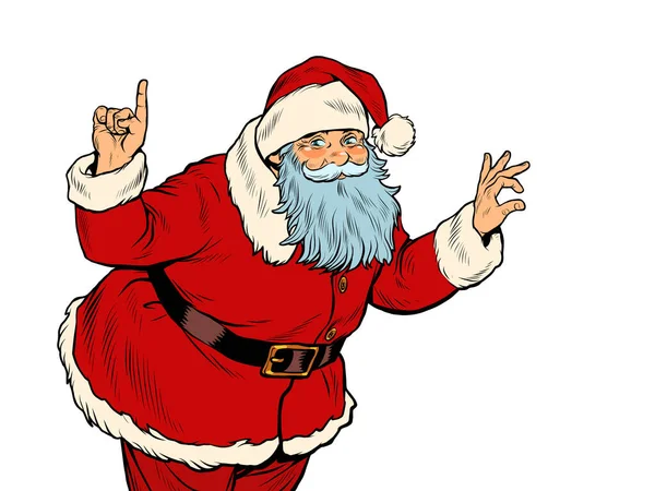 Le geste d'attention du Père Noël. Nouvel an et Noël — Image vectorielle