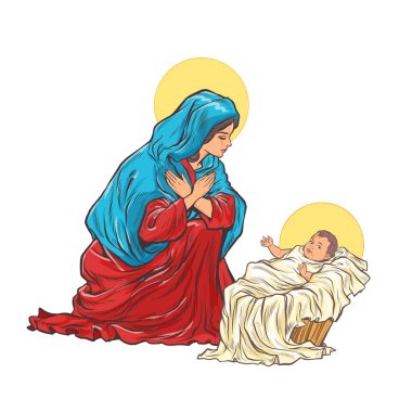 saint Mary mother of jesus clipart