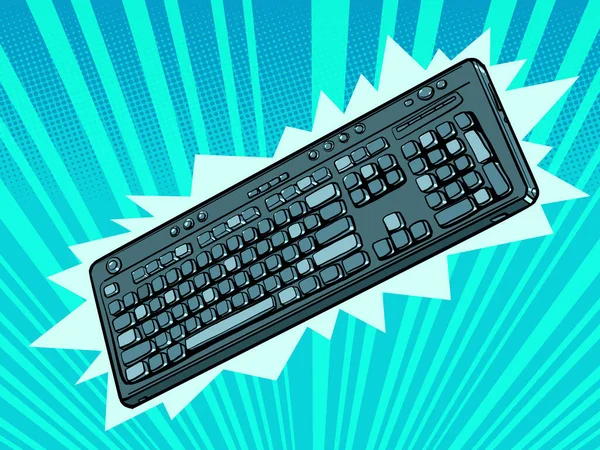Draadloos toetsenbord. Een accessoire voor een personal computer. Gamers — Stockvector