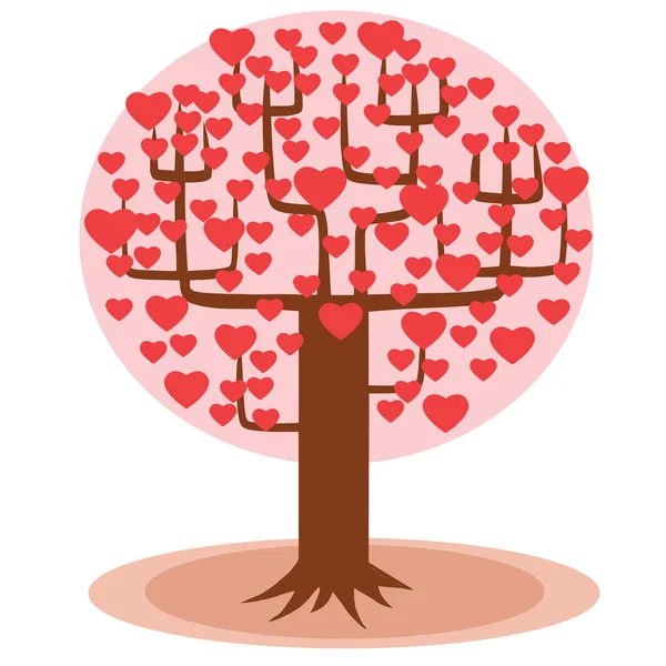 Tree with hearts instead of leaves — Stock Vector