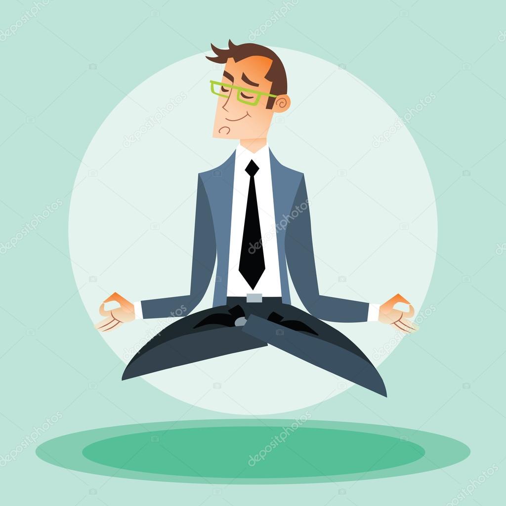 Businessman engaged in yoga