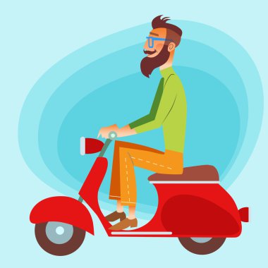 Yola bir scooter üzerinde turist