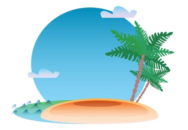 Tropical resort background sea island and palm clipart