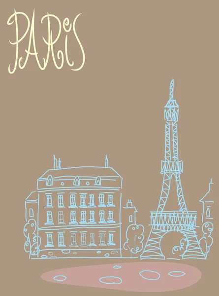 Seyahat arka plan kartpostal Paris — Stok Vektör