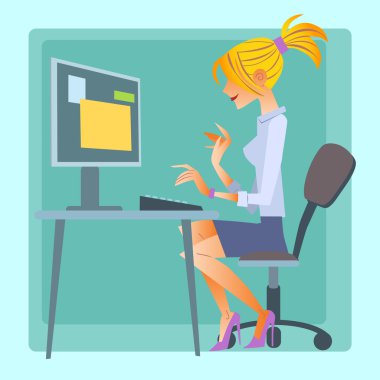 çalışan kadın bilgisayarı
