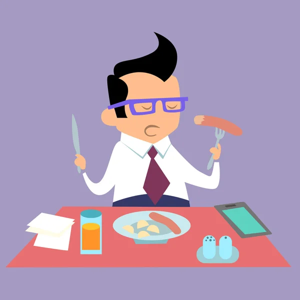 Obchodní oběd administrativní pracovník — Stockový vektor