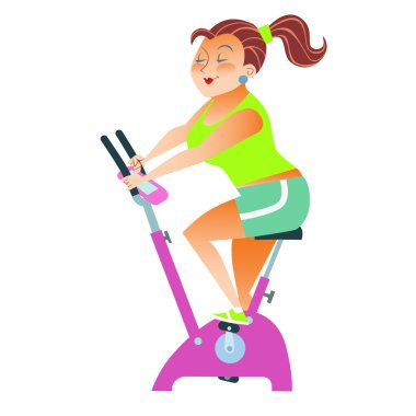 sporcu kız egzersiz bisikleti
