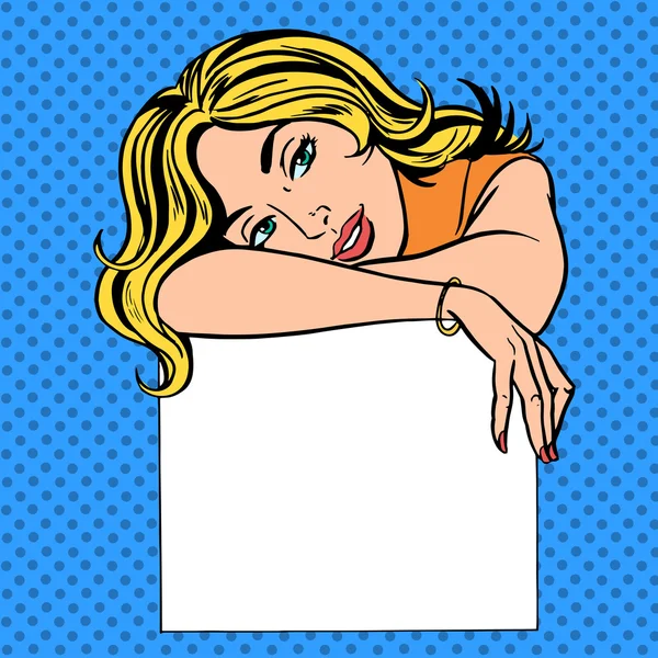 kadın posteri ile yerleştirmek için metin Pop sanat vintage komik