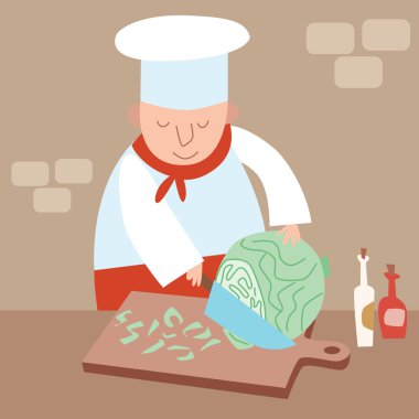 Cook parça döküntüleri lahana lokanta mutfağı