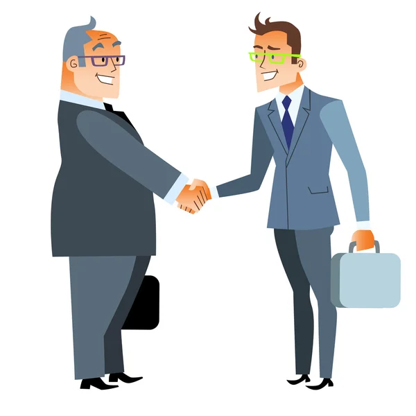 Zakelijke handshake deal. Financiën en contract — Stockvector