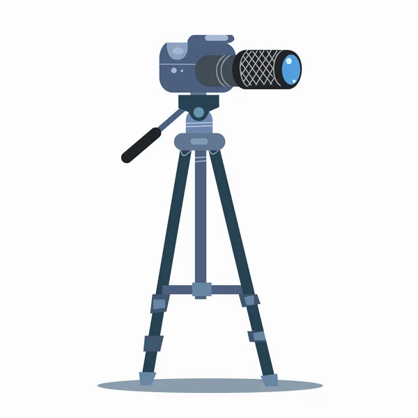 Câmera tripé fotografia profissional estática —  Vetores de Stock