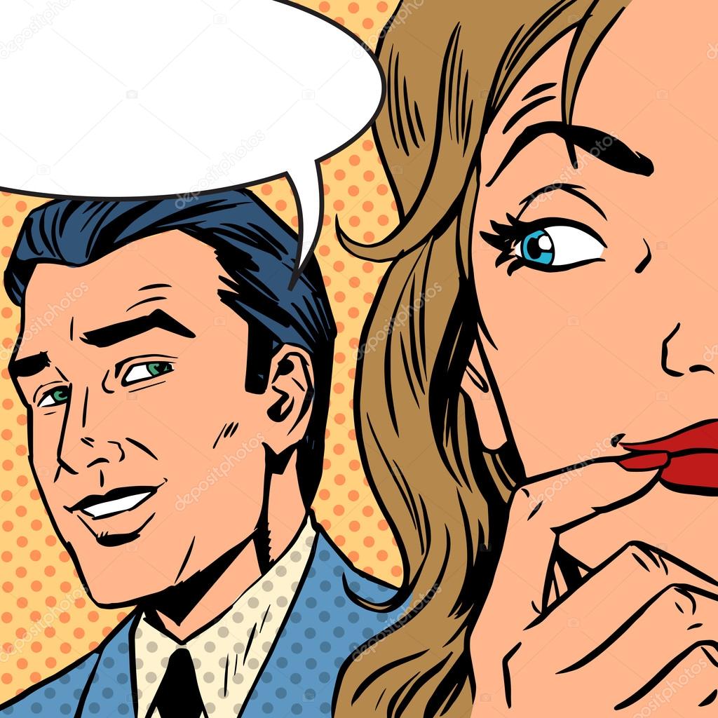 man calls woman retro style comic Pop art vintage