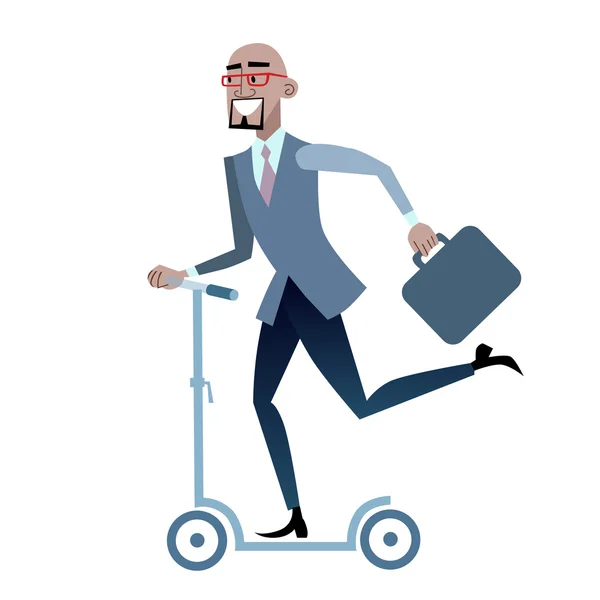 African businessman on a scooter healthy lifestyle — Stock Vector