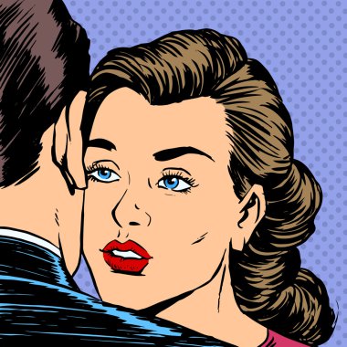 Kadın adam üzgün yüz ayrılık aşk Dating üzüntü ile sarılma 