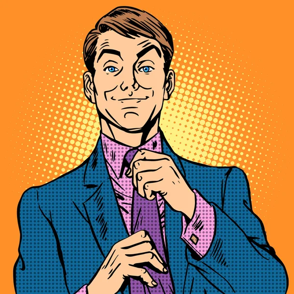 Homme en costume et chemise rose mec — Image vectorielle