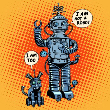Ben bir robot değilim köpek gelecekteki bilim kurgu dedi