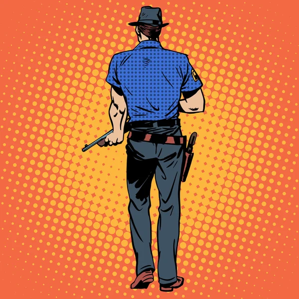 Man pistool gangster Sheriff cowboy misdaad — Stockvector