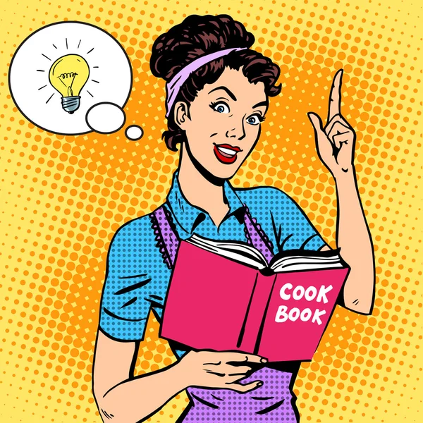 Ideas cookbook housewife — Stock Vector