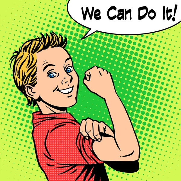 Boy power confidence we can do it Royalty Free Stock Illustrations