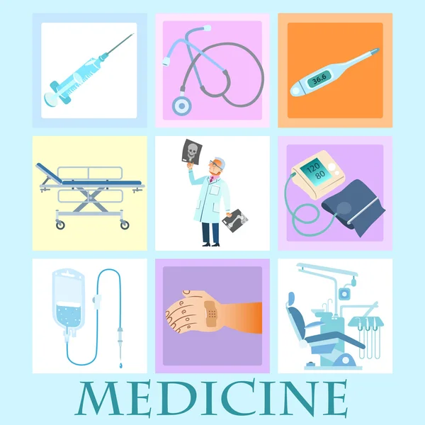 Medicina de salud conjunto — Archivo Imágenes Vectoriales
