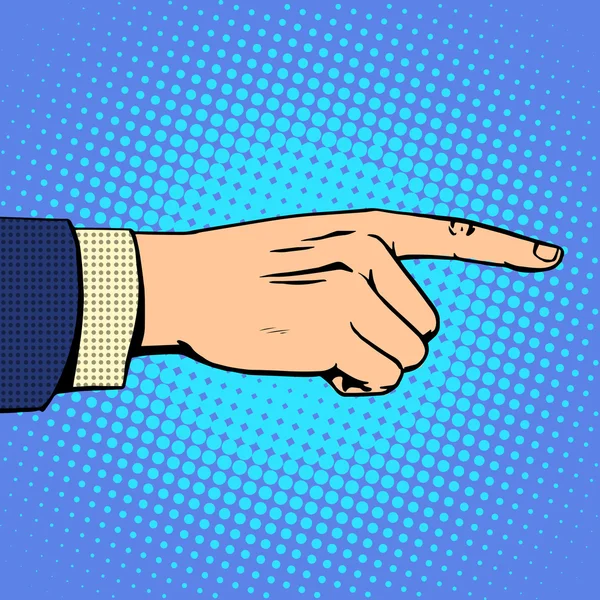 Рука вказує палець людини — стоковий вектор
