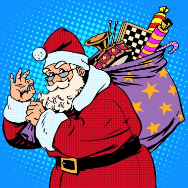 Noel Baba hediye çanta iyi jest ile