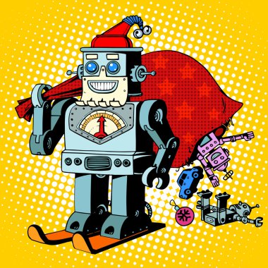 Robot Noel Baba Noel hediyeleri karakter Robosanta mizah