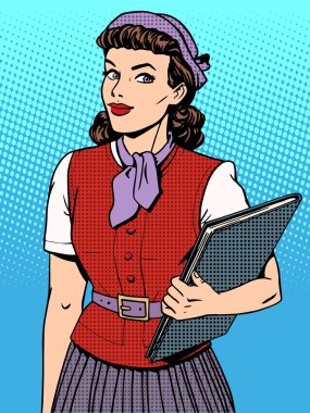 Businesswoman seller consultant hostess clipart