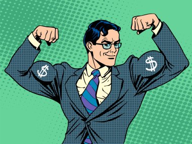 İşadamı kas para birimi dolar ile
