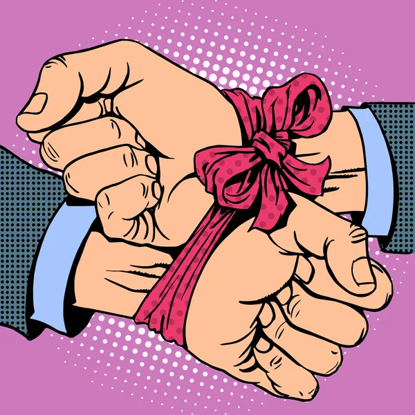 Hand tied ribbon — Stock Vector