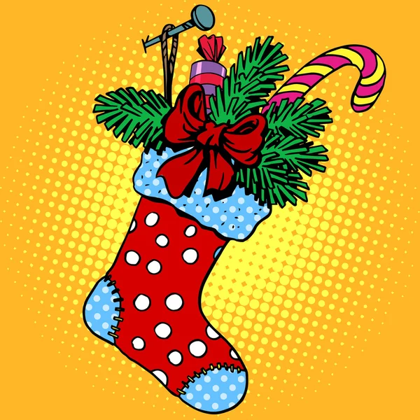 Christmas sock for gifts — Stock Vector