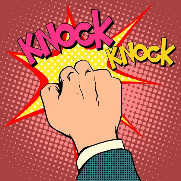 Knock door hand — Stock Vector