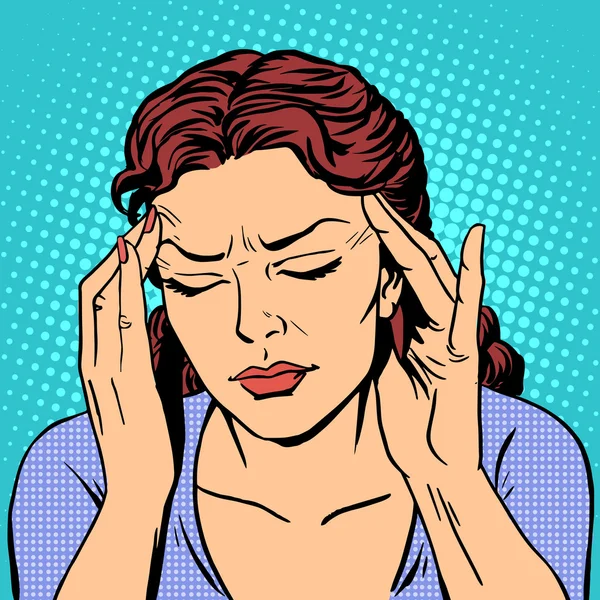 Baş ağrısı ilaç kadın sağlık — Stok Vektör