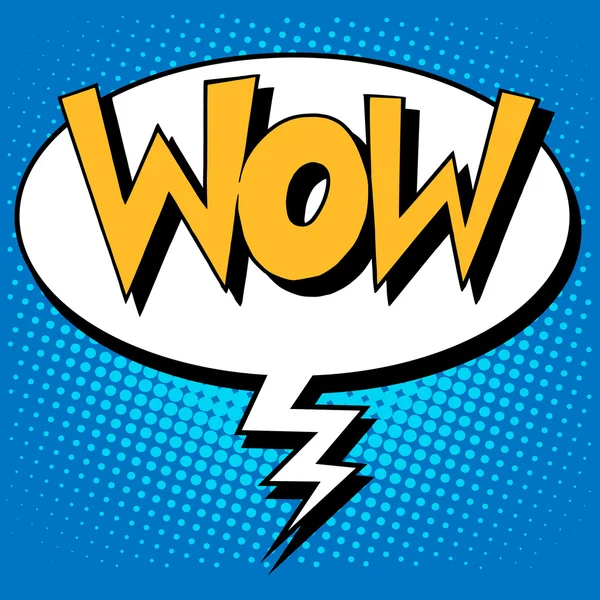 Wow factor the inscription comic style — Stock Vector