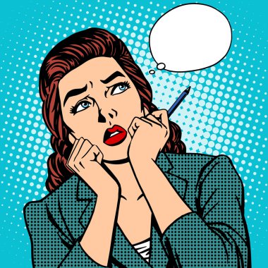 iş işkadını kadın düşünüyor