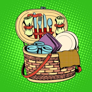 Kahvaltı piknik sepeti doğa