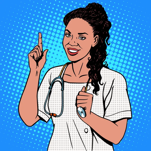 Female doctor of African — Stock Vector