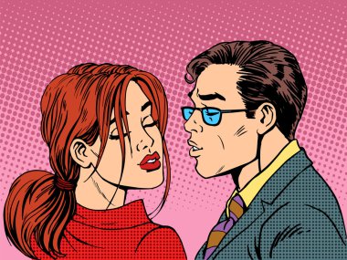 adam kadın öpücük aşk Romantik Çift