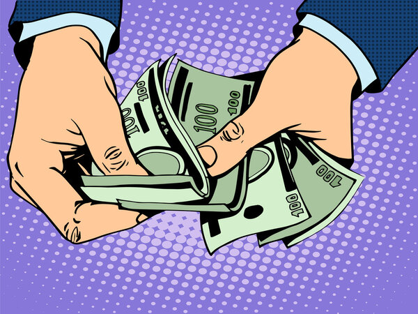 Оплата наличными в руке
